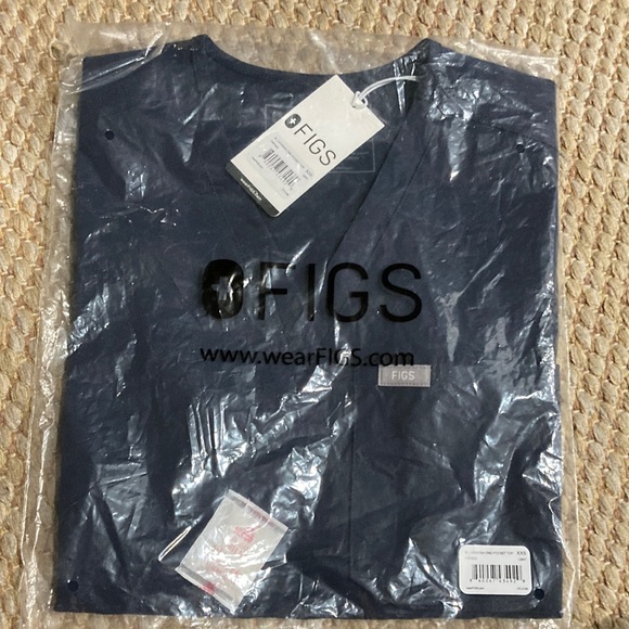 Figs Tops Figs Catarina Xxs Regular Brand New Never Worn Navy Blue